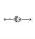 AB Crystal Gem Real Industrial Piercing Jewelry Externally Threaded 14G 38mm