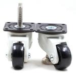 White Nylon 2400kg 3 Inch Adjustable Height Caster Wheels For Automation