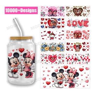 China Custom Design 16oz UVDTF Tumbler Decals Sticker Valentine'S Day UV DTF Cup Wrap factory