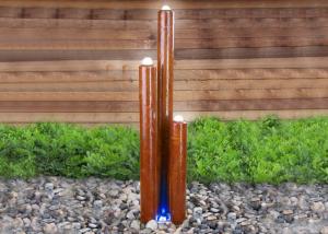 China Customized Size Corten Steel Water Feature Columns With Light Modern Style factory
