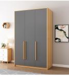 Metal And MDF Solid Wood Wardrobe Closet Wooden Almirah For Bedroom