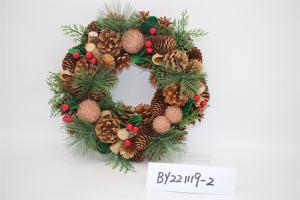 China Wholesale Artificial Christmas Door Decoration Supplies Nature Pine Cone Large Christmas Wreath Garland Decor factory