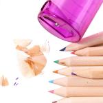 Pencil 12 Colored Pencils With Topper Sharpener Tube Packing Colorful Wooden