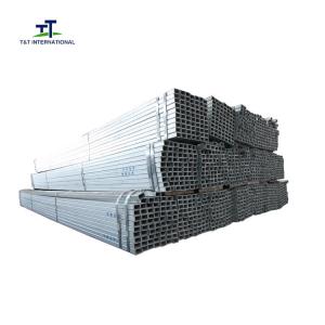 China 25x50 Rectangular Metal Tubing , Rectangular Steel Pipe Q235 Punched Holes factory
