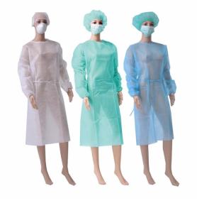 China PP Disposable Medical Gowns Anti Alcohol With Eastic / Knitted Cuffs factory