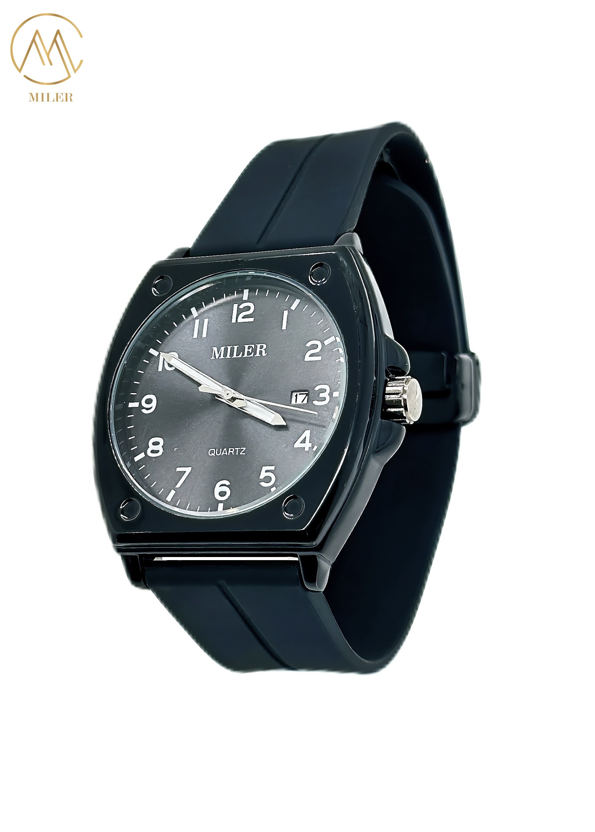 Hot Saling Simple Classic Casual Black Bezel Quartz Wristatch With Silicone Strap