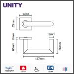 Stainless Steel Fire Door Lever Handle EN1906 and EN1634 Satin Finish