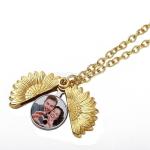 Blank Vintage Sublimation Sunflower Locket Necklace Jewelry For Sublimation