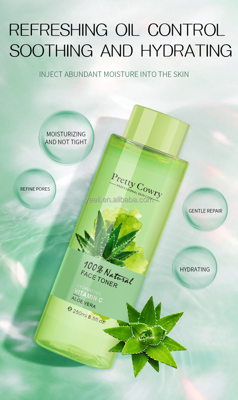 Oem Odm Deep Hydration Organic Plant Extracts Rose Aloe Water Skin Toner