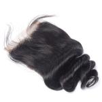 Natural 4x4 Lace Closure Hair Extensions No Animal Loose Wave Closure