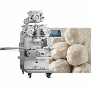 PLC 2KW Industrial Meatball Maker Automatic Encrusting Machine High Accurate