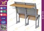 Plywood School / College Classroom Furniture Connected Table And Chair