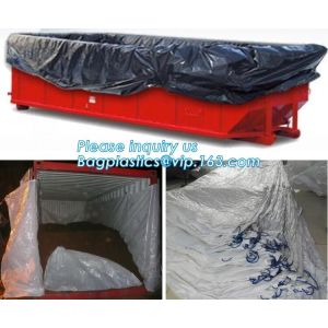 China 10 Mil Open Top Drawstring Roll Off Container Liners,4mil open top white drawstring dumpster container liners, bagplasti factory