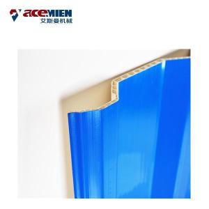 China Two Layer Corrugated Roof Sheet Making Machine PVC Plastic Twin Wall Blue factory