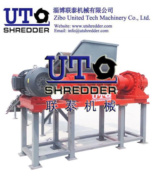 double shaft shredder-paper factory plastic waste, scrap plastic strip, plastic