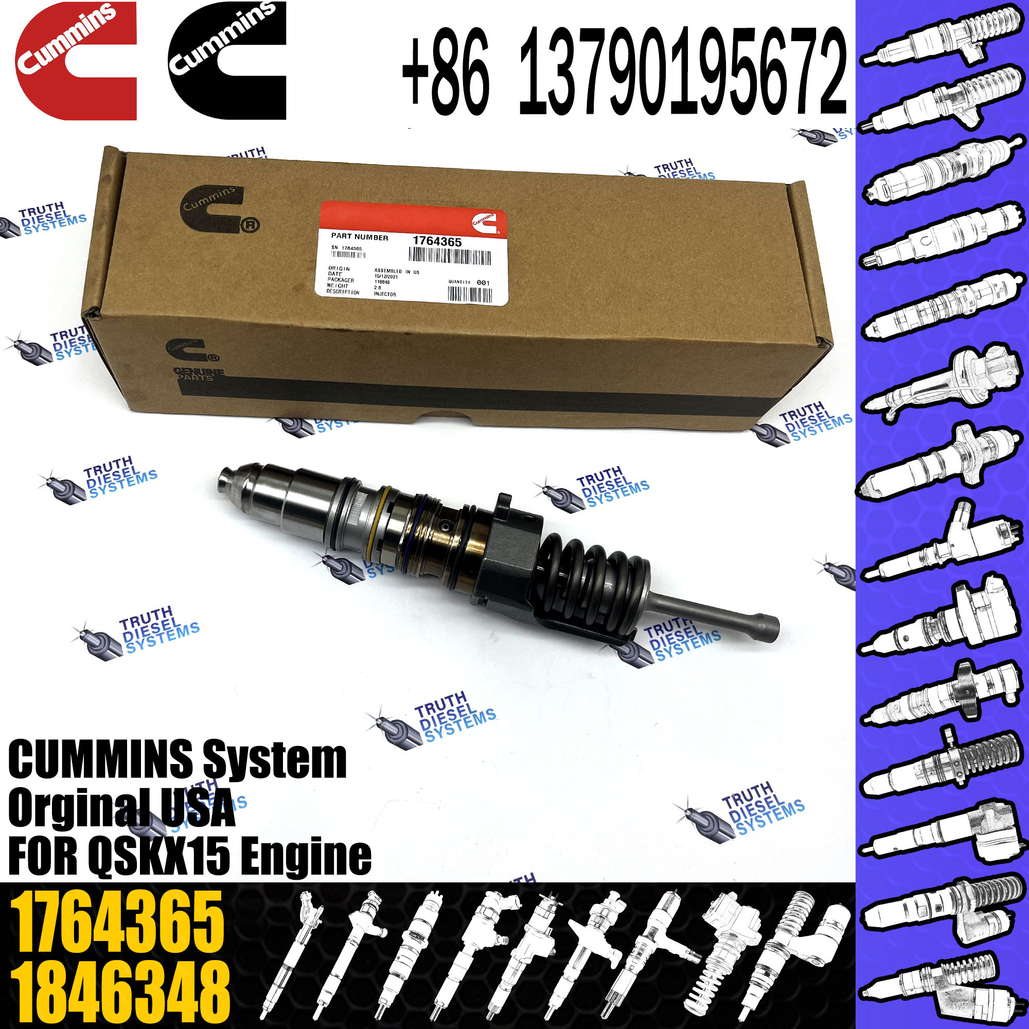 Diesel Fuel Unit Injector 1473430 4076912 1521978 3331153 1764365 For CUMMINS
