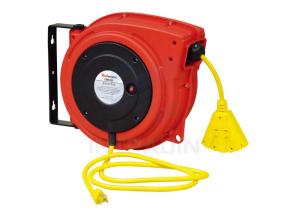 China Plastic Housing Electric Spring Driven Cable Reel With Ratch Double Adjustment factory