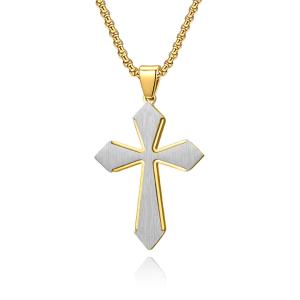 China Stainless Steel Cross Shape Men's Fashion Necklace for Jewelry factory