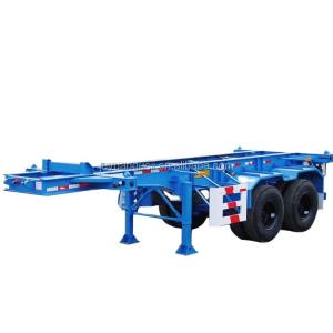 China Aotong 20Ft 40Ft Container Frame Skeletal Semi Trailer with Fuwa Bpw Optional 13tons Axle factory