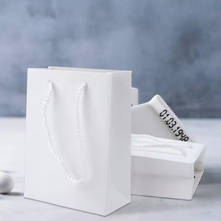 White Paper Shopping Bags With Logo