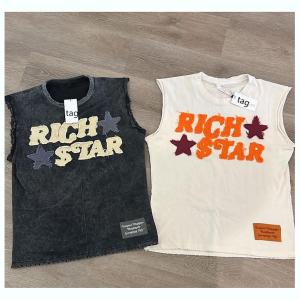 China Men's Hip Hop 100% Cotton Acid Washed Sleeveless Tank Top with Custom Logo Embroidery factory