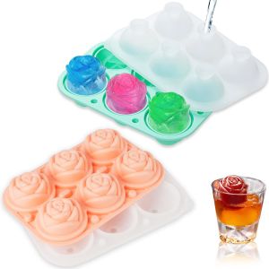 Silicone Rose Ice Cube Molds For Cocktails Whiskey XL Rose Flower Ice Cube