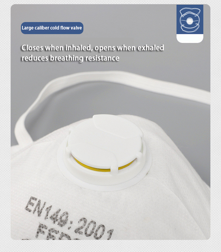 Head Mounted Valved Dust Mask , Protective FFP2 Filter Mask Non Woven Fabric