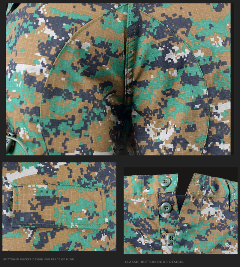 Digital Print Long Sleeve Shirts and Trousers for Men's ACU Camouflage Outdoor Wear