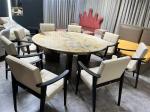 Top Round Kitchen Marble Contemporary Luxury Dining Table Set 6