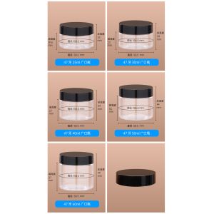 Plastic Jars Round Clear Cosmetic Container with Black Lids, Bagease Slime Jars