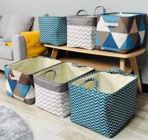 China Clothing box canvas cotton linen folding Oxford cloth storage toy storage organizer factory