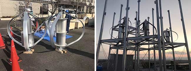 Rooftop Solar Wind Hybrid System / Vertical Axis Wind Turbine With Solar Panel