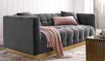 Ergonomic Design Customized Grey Velvet Lounge Sofa For Living Room