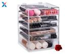 6 Tier Acrylic Cosmetic Makeup Organizer , Clear Cube Makeup Organizer With 5