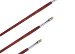 Small Eye Brow Brush Red Wooden Handle Sliver Aluminum Ferruel Convenient
