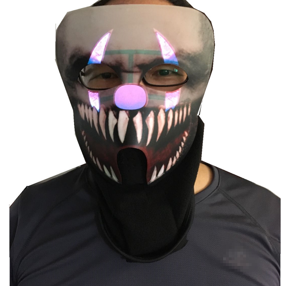 2018 New design sound activated LED mask for festival Parties horror masks,the mask of warcraft, EL mask for game