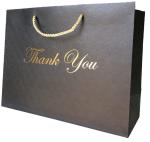 Large Luxury Custom Black Shopping Paper Bags For Gift Packaging Jewelry Clothes