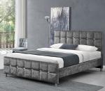 Plywood Upholstered Fabric Beds With Cube Shape Headboard / Footboard