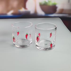 China 14oz Chili Decorative DOF Glass Heart Shape Water Tumbler Glasses Mexico Rock Glass Cup for Wedding Party Gift factory