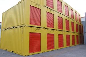 China 20ft beautiful lock lever storage container cusromised color doors style factory
