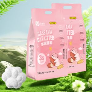 China Eco-Friendly Low Dust Cassava Cat Litter Flushable Easy to Clean on sale