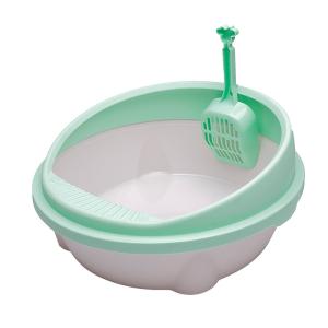 China Popular Modern Cat Litter Box Logo Printing Plastic Cat Litter Box For Small Animals factory