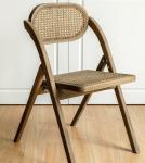Folding Rattan Chair for Office Dining and Weddings NO Folded Solid Wood Style