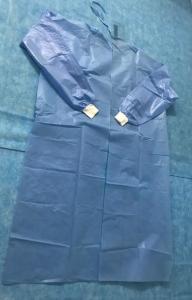 China Disposable Non-woven PP+PE Surgical Gown Knitted Cuff Medical Protective Disposable Protective Isolation Gown factory