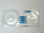 Fiber Optic Divisor 1x4 PLC 0.9mm Steel Tube Splitter SC UPC Connector