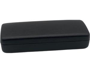 China Oem Embossing Logo Leather Sunglass Case Black Custom Square Hard Shell factory