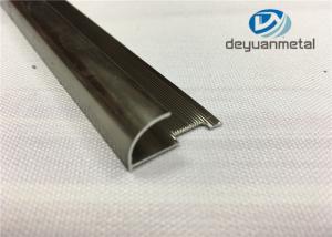 China Round Aluminium Corner Trim Profiles With Polishing Champagne 6063 T5 factory