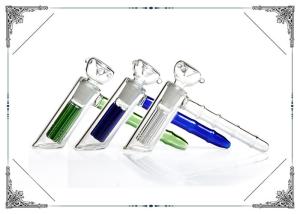 China Hammer Glass Water Bubbler 6.7 Inches Length With Colored 6 Arms Tree Percolator factory