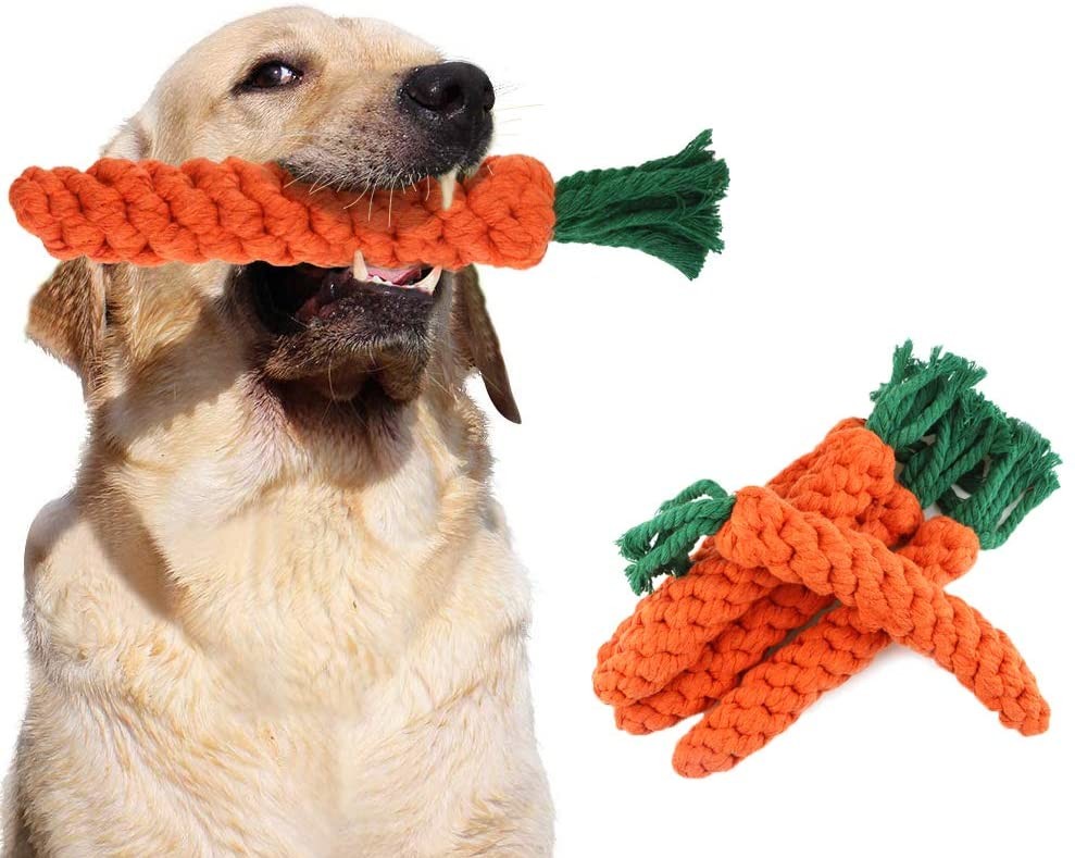 Dog Teething Plush Carrot Toys For Aggressive Chewers