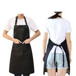 Waterproof Unisex Black Cotton Apron Professional Barista Antifouling Full Body